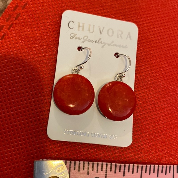 chuvora Jewelry - Red earrings sterling silver 925 for jewelry lovers chuvora nwt